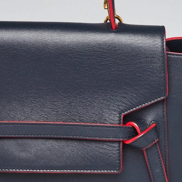 Celine Navy Blue/Red Smooth Calfskin Leather Mini Belt Bag - Picture 8 of 12
